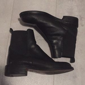 Topshop black leather chelsea boots size 37